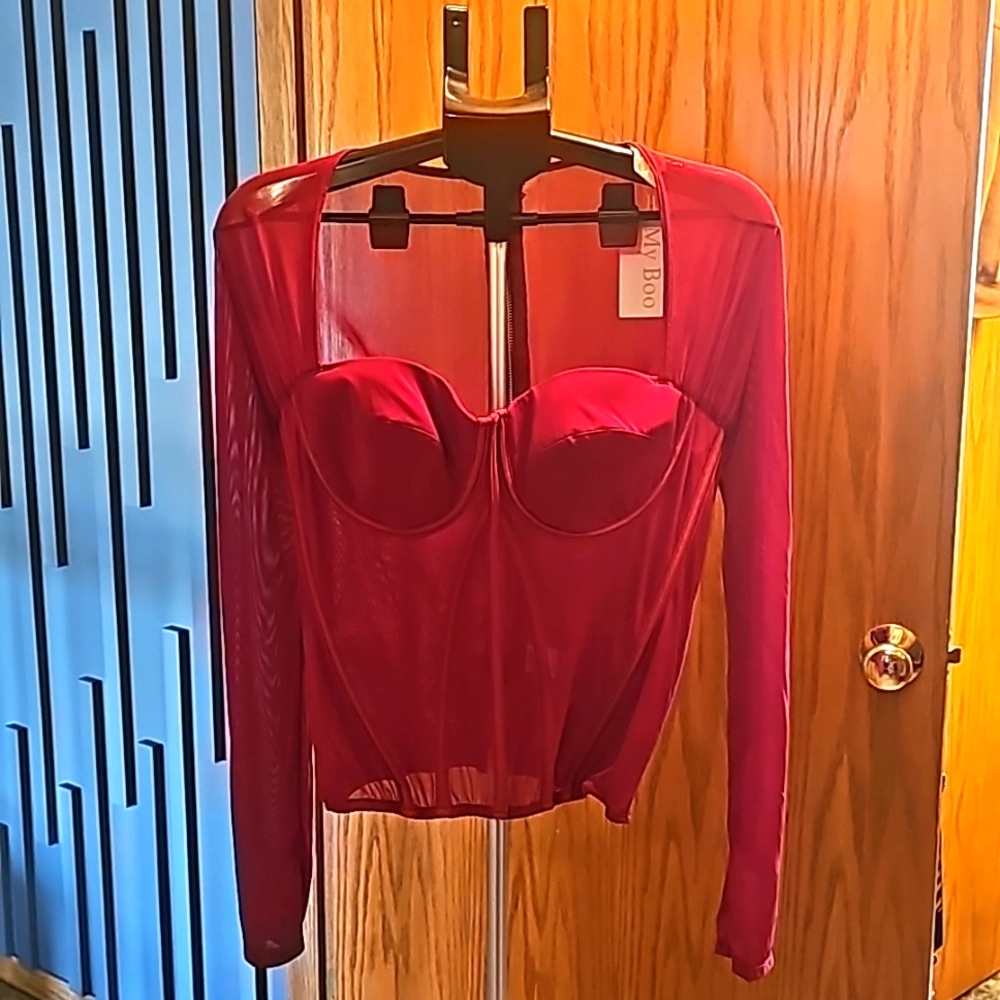 Corset sheer top